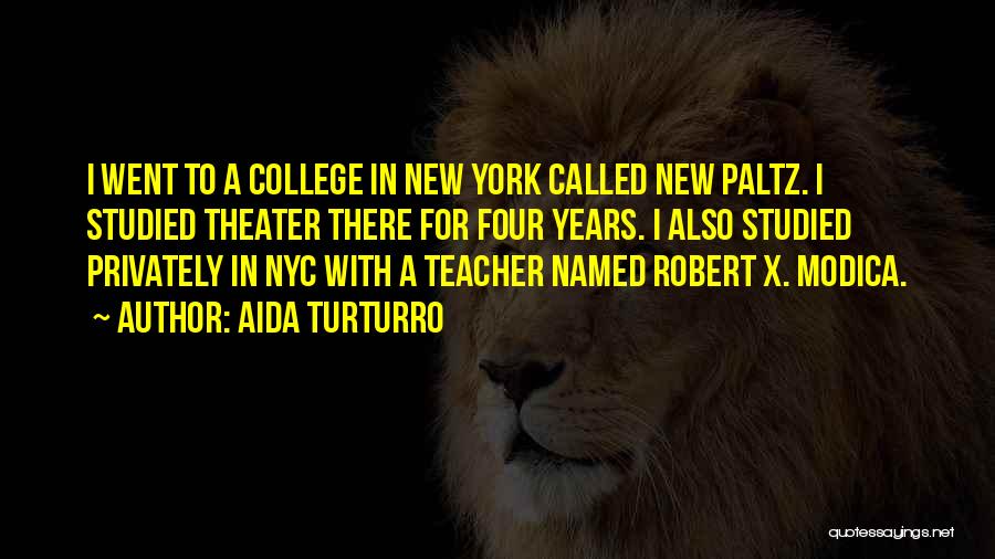 Aida Turturro Quotes: I Went To A College In New York Called New Paltz. I Studied Theater There For Four Years. I Also