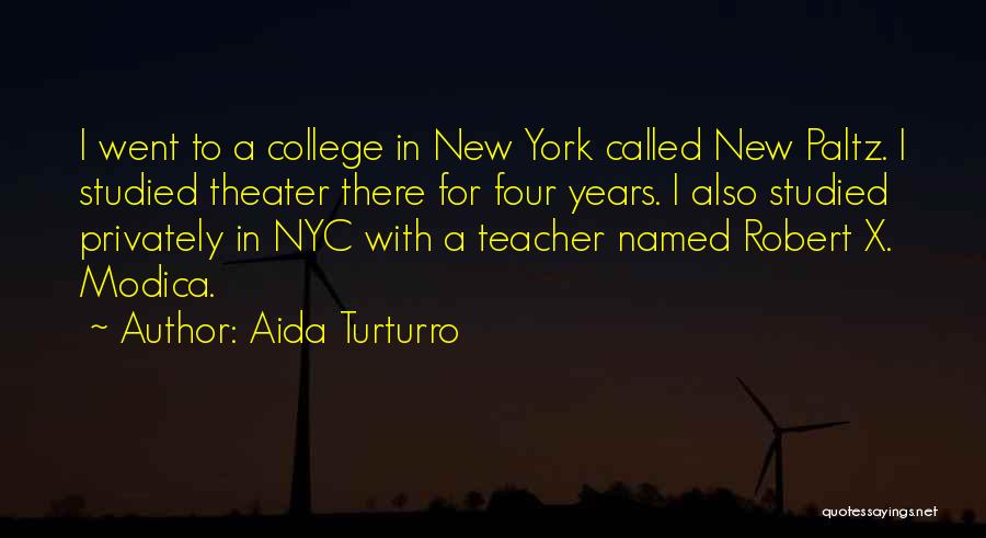 Aida Turturro Quotes: I Went To A College In New York Called New Paltz. I Studied Theater There For Four Years. I Also