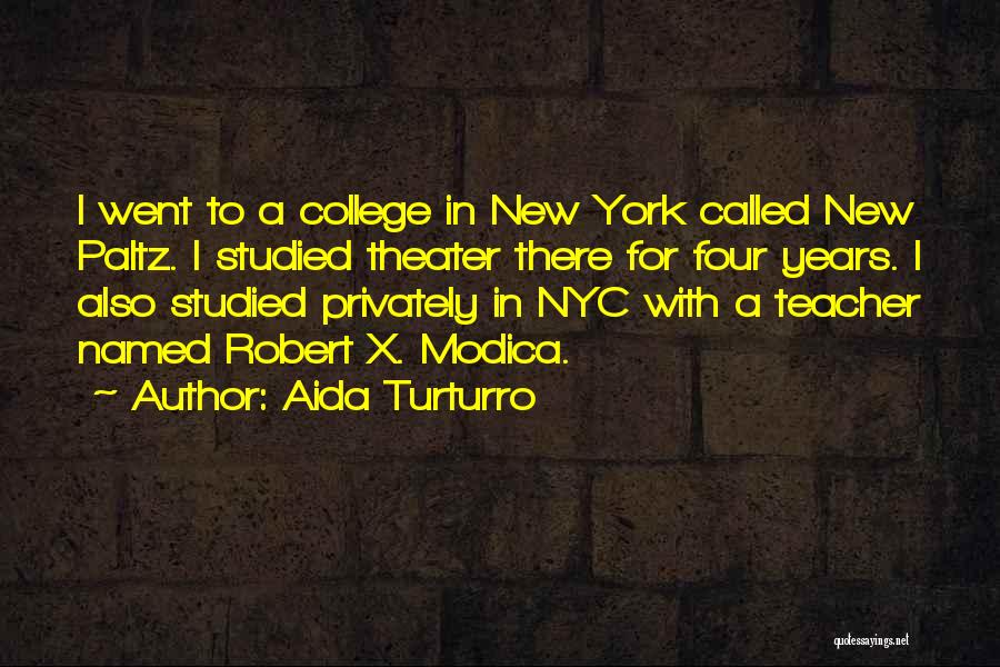 Aida Turturro Quotes: I Went To A College In New York Called New Paltz. I Studied Theater There For Four Years. I Also