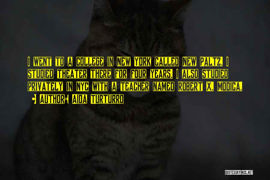 Aida Turturro Quotes: I Went To A College In New York Called New Paltz. I Studied Theater There For Four Years. I Also