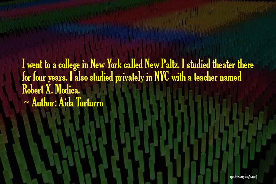 Aida Turturro Quotes: I Went To A College In New York Called New Paltz. I Studied Theater There For Four Years. I Also