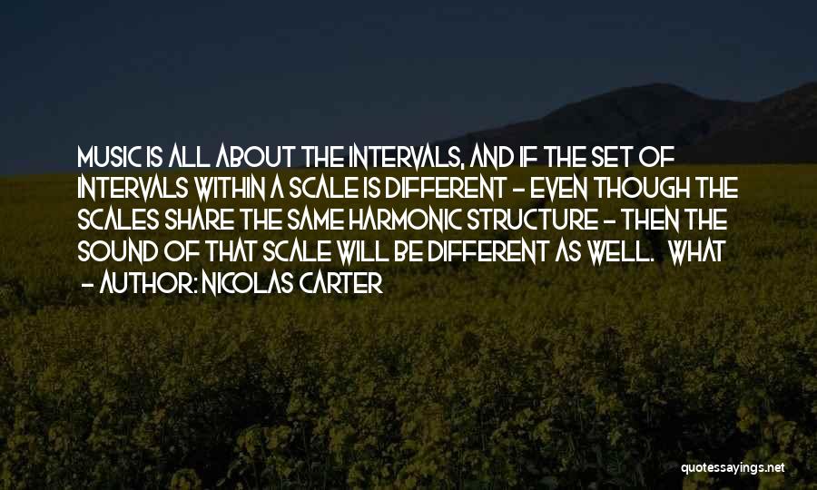 Nicolas Carter Quotes: Music Is All About The Intervals, And If The Set Of Intervals Within A Scale Is Different - Even Though