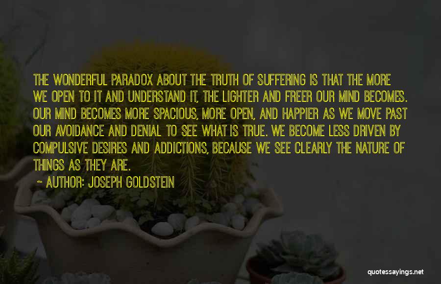 Joseph Goldstein Quotes: The Wonderful Paradox About The Truth Of Suffering Is That The More We Open To It And Understand It, The