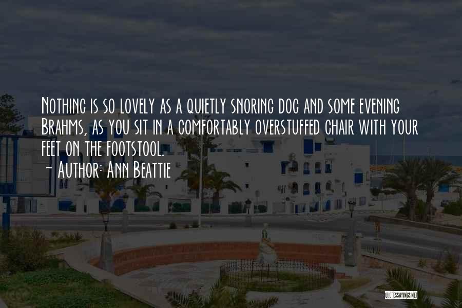 Ann Beattie Quotes: Nothing Is So Lovely As A Quietly Snoring Dog And Some Evening Brahms, As You Sit In A Comfortably Overstuffed