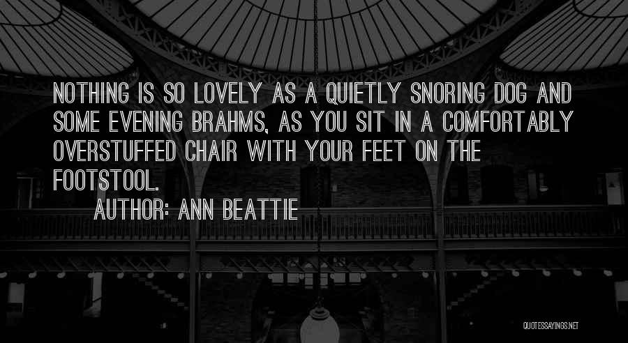 Ann Beattie Quotes: Nothing Is So Lovely As A Quietly Snoring Dog And Some Evening Brahms, As You Sit In A Comfortably Overstuffed