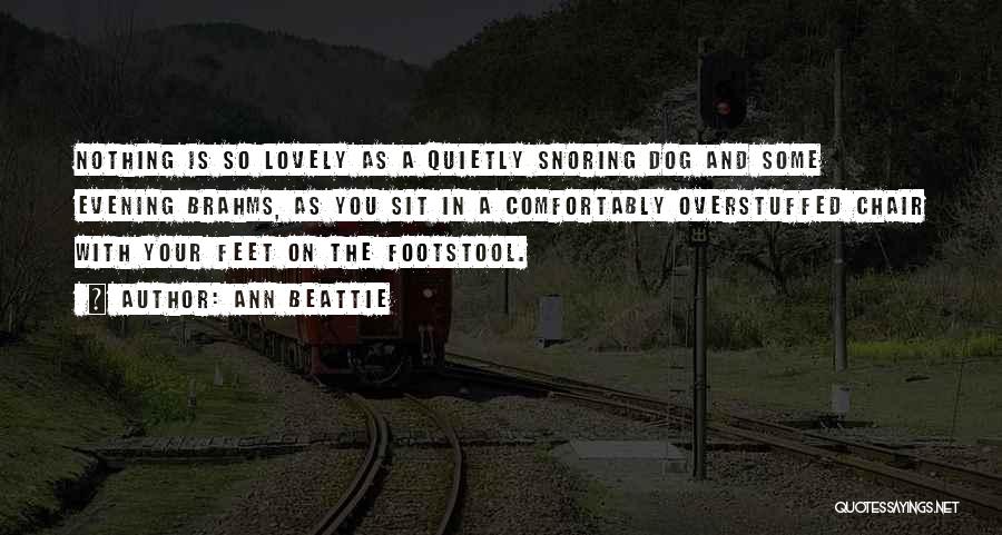 Ann Beattie Quotes: Nothing Is So Lovely As A Quietly Snoring Dog And Some Evening Brahms, As You Sit In A Comfortably Overstuffed