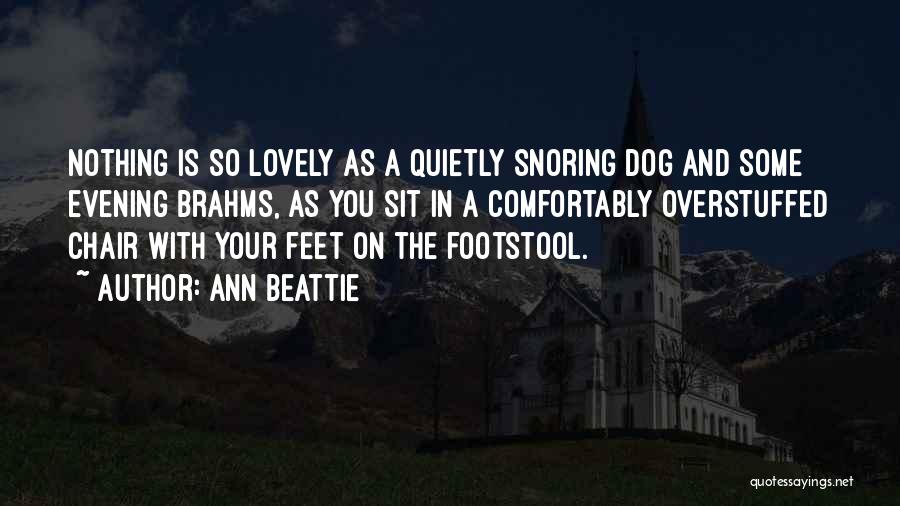 Ann Beattie Quotes: Nothing Is So Lovely As A Quietly Snoring Dog And Some Evening Brahms, As You Sit In A Comfortably Overstuffed