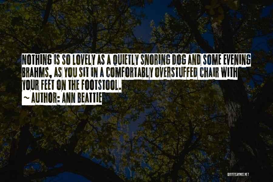 Ann Beattie Quotes: Nothing Is So Lovely As A Quietly Snoring Dog And Some Evening Brahms, As You Sit In A Comfortably Overstuffed