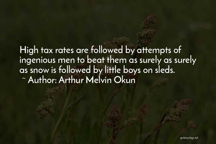 Arthur Melvin Okun Quotes: High Tax Rates Are Followed By Attempts Of Ingenious Men To Beat Them As Surely As Surely As Snow Is