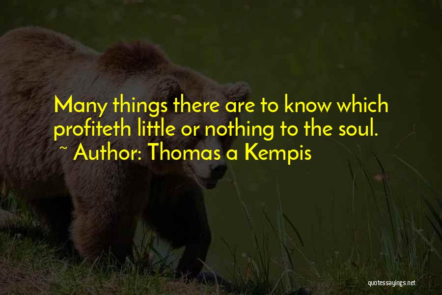 Thomas A Kempis Quotes: Many Things There Are To Know Which Profiteth Little Or Nothing To The Soul.