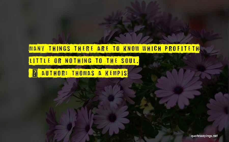 Thomas A Kempis Quotes: Many Things There Are To Know Which Profiteth Little Or Nothing To The Soul.