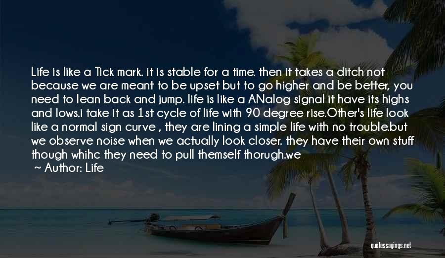 Life Quotes: Life Is Like A Tick Mark. It Is Stable For A Time. Then It Takes A Ditch Not Because We
