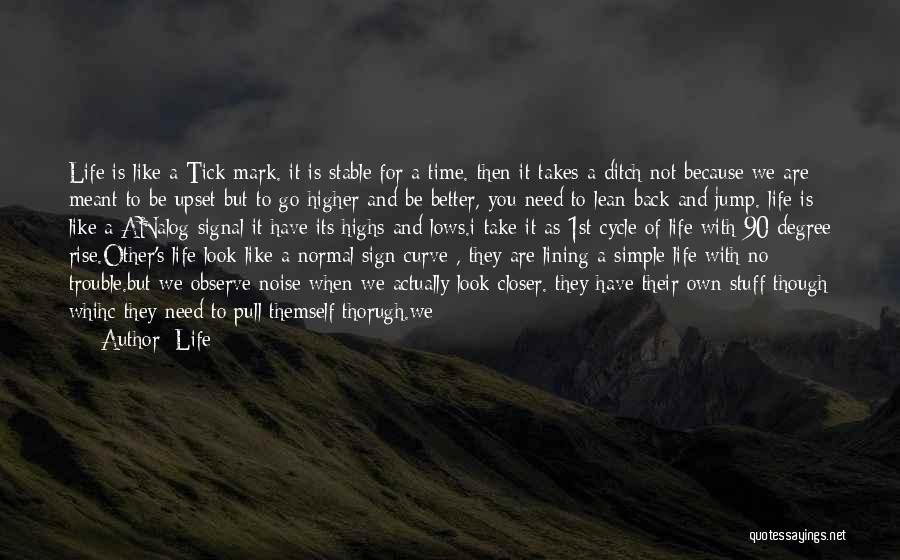 Life Quotes: Life Is Like A Tick Mark. It Is Stable For A Time. Then It Takes A Ditch Not Because We