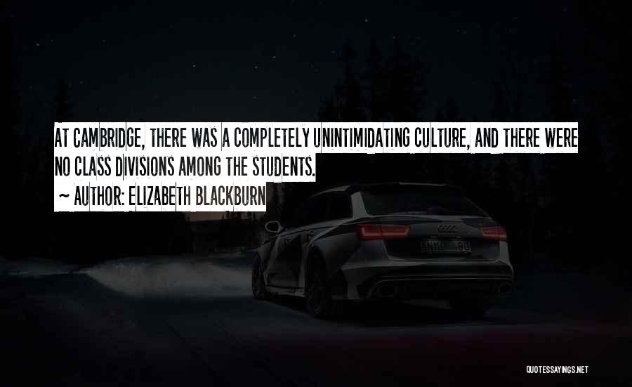 Elizabeth Blackburn Quotes: At Cambridge, There Was A Completely Unintimidating Culture, And There Were No Class Divisions Among The Students.
