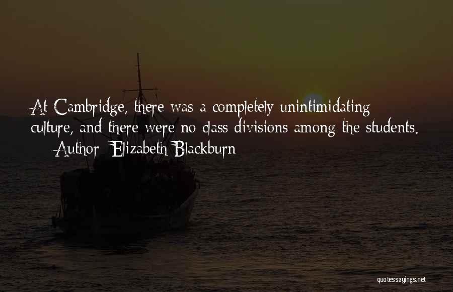Elizabeth Blackburn Quotes: At Cambridge, There Was A Completely Unintimidating Culture, And There Were No Class Divisions Among The Students.
