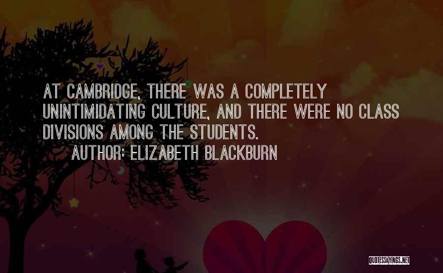 Elizabeth Blackburn Quotes: At Cambridge, There Was A Completely Unintimidating Culture, And There Were No Class Divisions Among The Students.