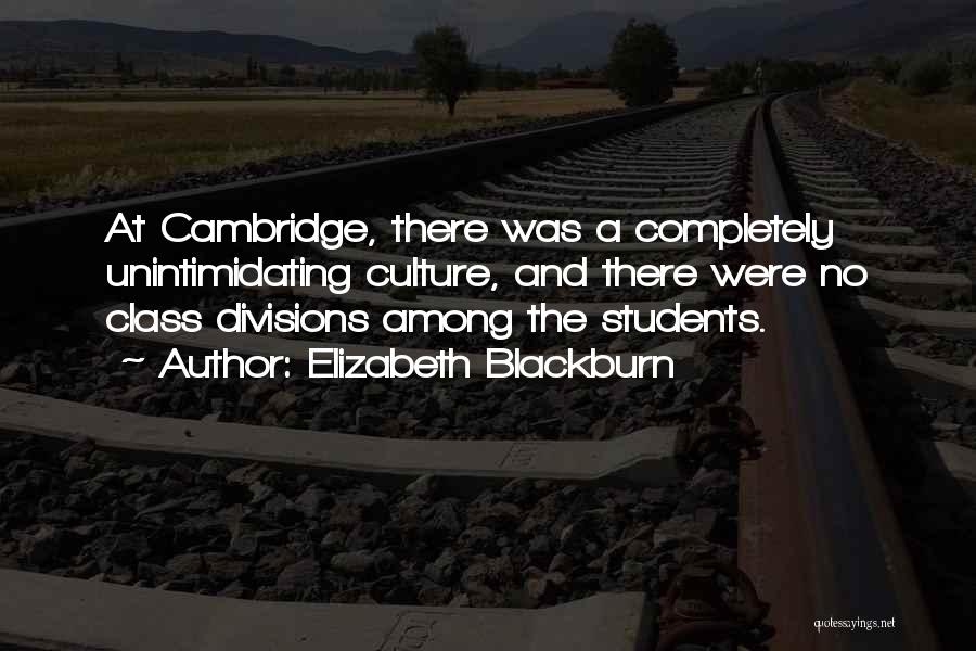 Elizabeth Blackburn Quotes: At Cambridge, There Was A Completely Unintimidating Culture, And There Were No Class Divisions Among The Students.
