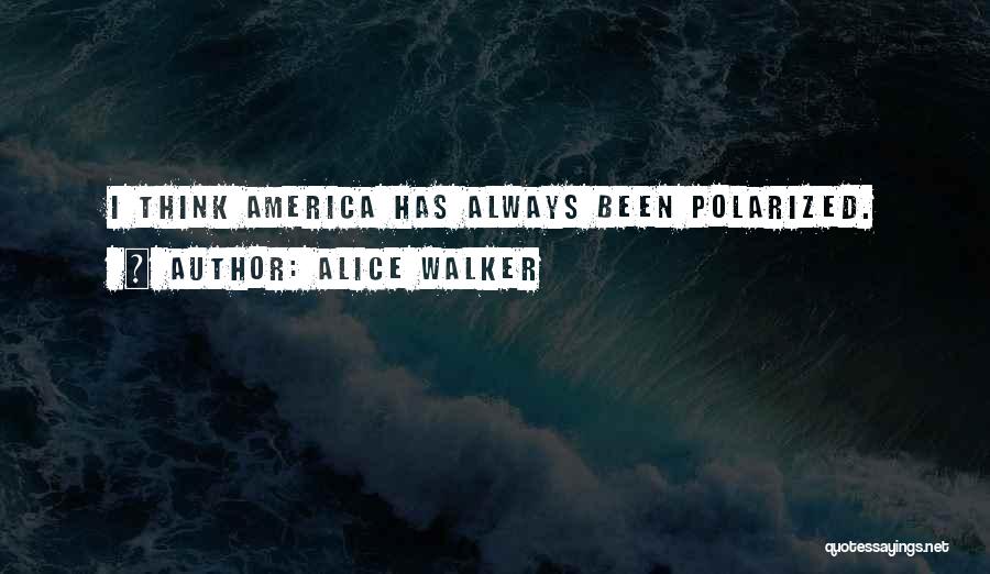 Alice Walker Quotes: I Think America Has Always Been Polarized.