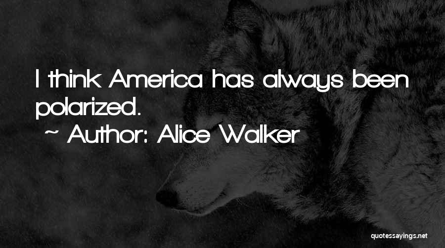 Alice Walker Quotes: I Think America Has Always Been Polarized.