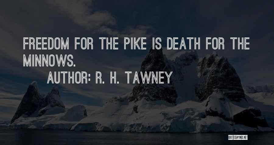 R. H. Tawney Quotes: Freedom For The Pike Is Death For The Minnows.