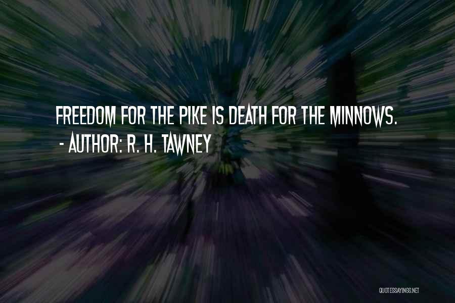 R. H. Tawney Quotes: Freedom For The Pike Is Death For The Minnows.