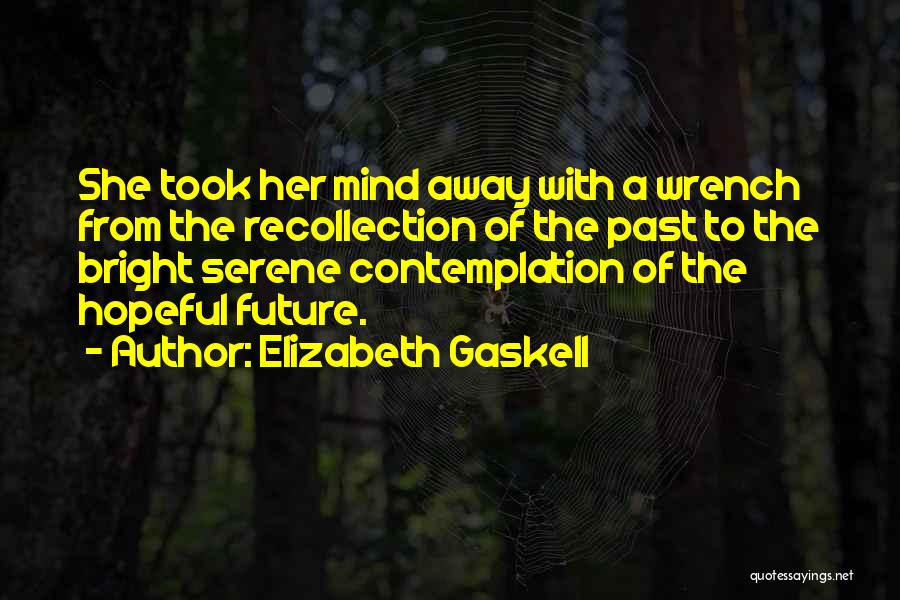 Elizabeth Gaskell Quotes: She Took Her Mind Away With A Wrench From The Recollection Of The Past To The Bright Serene Contemplation Of
