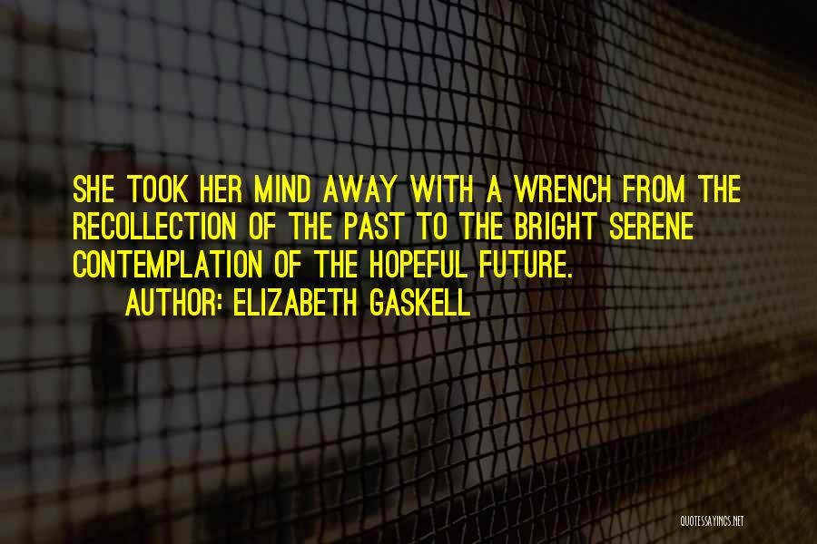 Elizabeth Gaskell Quotes: She Took Her Mind Away With A Wrench From The Recollection Of The Past To The Bright Serene Contemplation Of