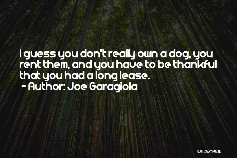 Joe Garagiola Quotes: I Guess You Don't Really Own A Dog, You Rent Them, And You Have To Be Thankful That You Had