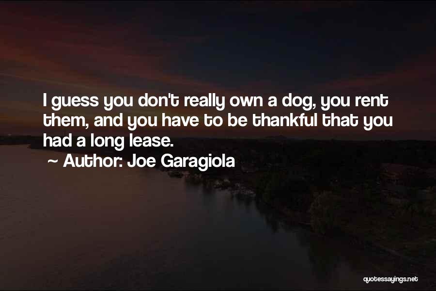 Joe Garagiola Quotes: I Guess You Don't Really Own A Dog, You Rent Them, And You Have To Be Thankful That You Had