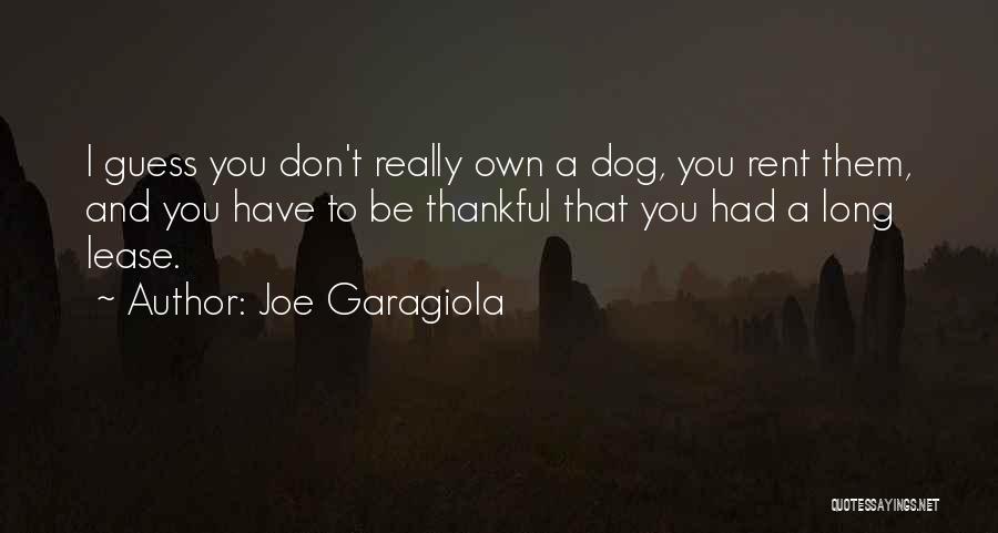 Joe Garagiola Quotes: I Guess You Don't Really Own A Dog, You Rent Them, And You Have To Be Thankful That You Had