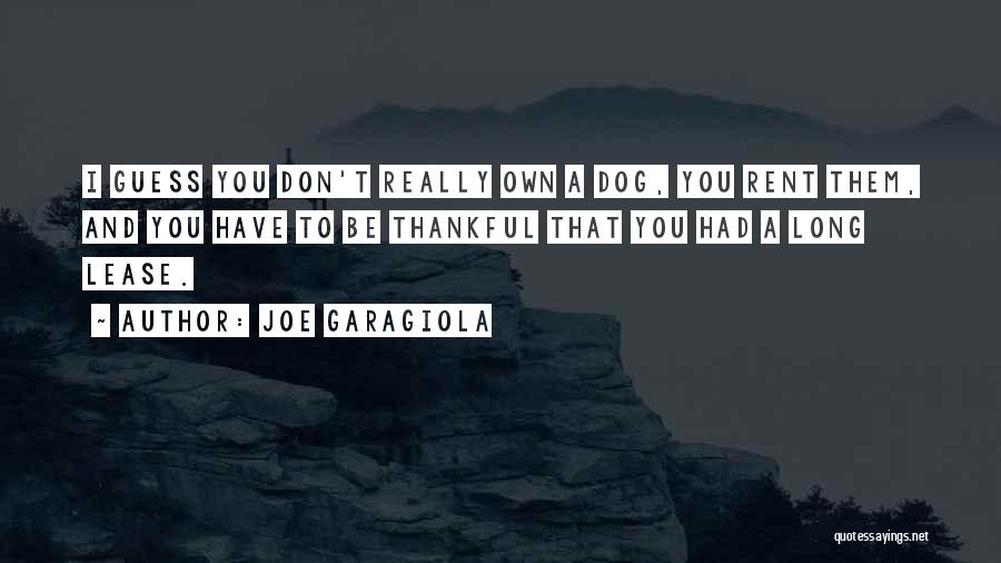 Joe Garagiola Quotes: I Guess You Don't Really Own A Dog, You Rent Them, And You Have To Be Thankful That You Had