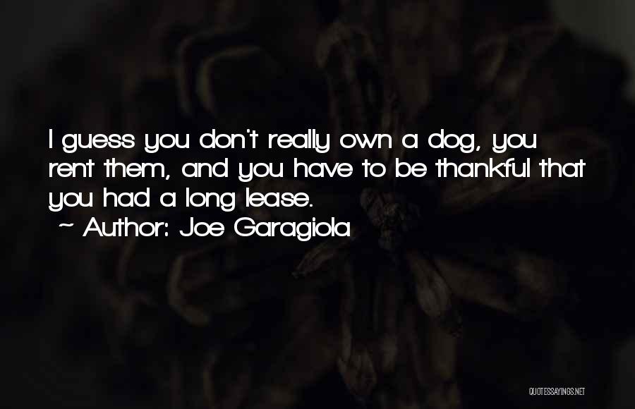 Joe Garagiola Quotes: I Guess You Don't Really Own A Dog, You Rent Them, And You Have To Be Thankful That You Had