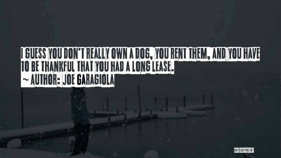Joe Garagiola Quotes: I Guess You Don't Really Own A Dog, You Rent Them, And You Have To Be Thankful That You Had