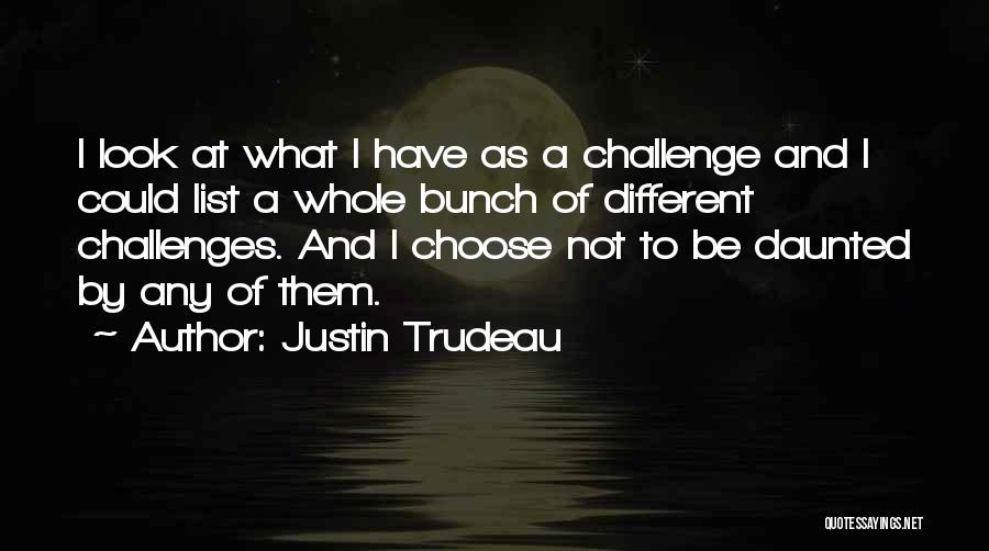 Justin Trudeau Quotes: I Look At What I Have As A Challenge And I Could List A Whole Bunch Of Different Challenges. And