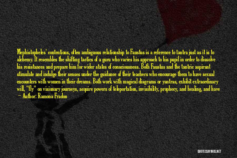 Ramona Fradon Quotes: Mephistopheles' Contentious, Often Ambiguous Relationship To Faustus Is A Reference To Tantra Just As It Is To Alchemy. It Resembles