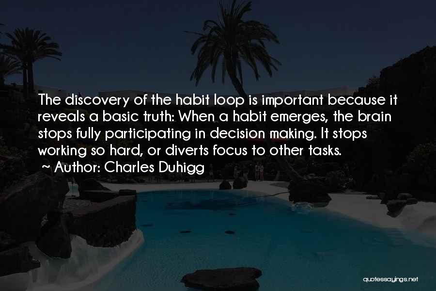 Charles Duhigg Quotes: The Discovery Of The Habit Loop Is Important Because It Reveals A Basic Truth: When A Habit Emerges, The Brain