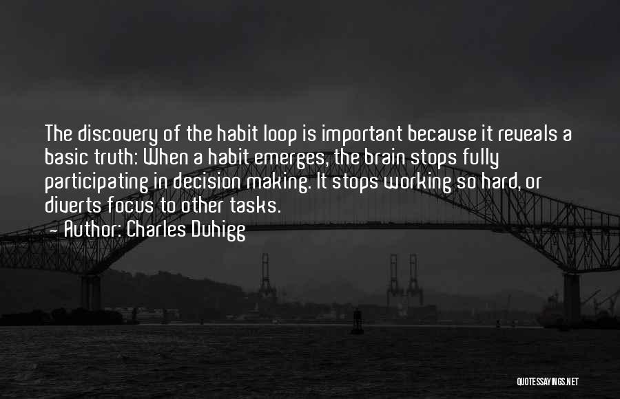 Charles Duhigg Quotes: The Discovery Of The Habit Loop Is Important Because It Reveals A Basic Truth: When A Habit Emerges, The Brain