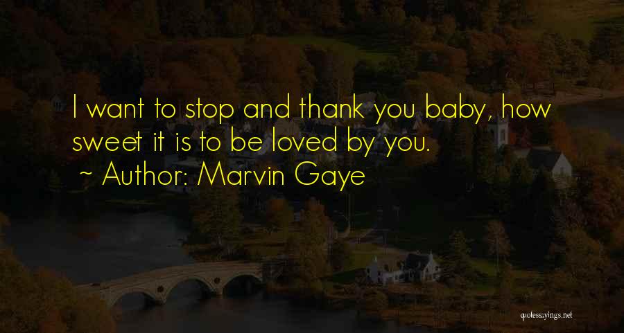 Marvin Gaye Quotes: I Want To Stop And Thank You Baby, How Sweet It Is To Be Loved By You.