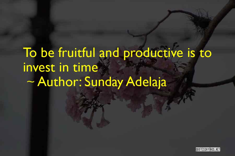 Sunday Adelaja Quotes: To Be Fruitful And Productive Is To Invest In Time