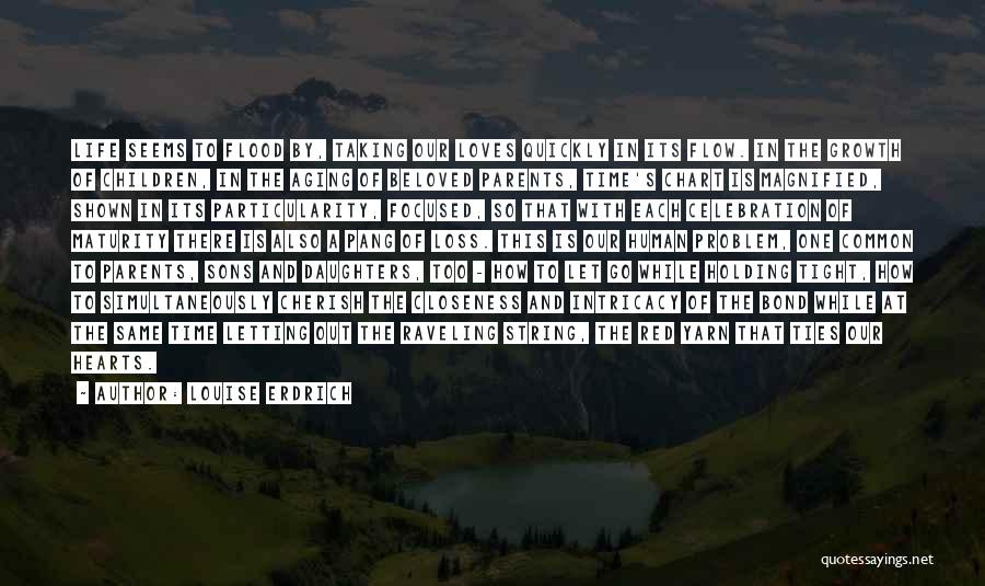 Louise Erdrich Quotes: Life Seems To Flood By, Taking Our Loves Quickly In Its Flow. In The Growth Of Children, In The Aging