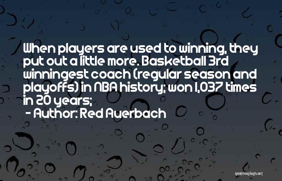 Red Auerbach Quotes: When Players Are Used To Winning, They Put Out A Little More. Basketball 3rd Winningest Coach (regular Season And Playoffs)