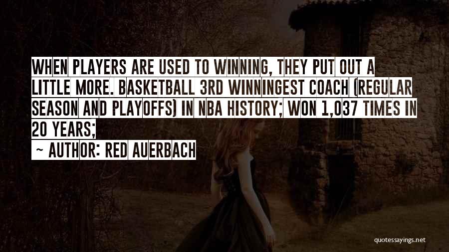 Red Auerbach Quotes: When Players Are Used To Winning, They Put Out A Little More. Basketball 3rd Winningest Coach (regular Season And Playoffs)