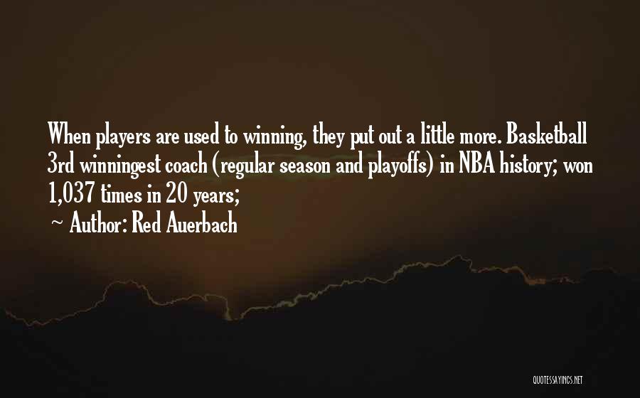 Red Auerbach Quotes: When Players Are Used To Winning, They Put Out A Little More. Basketball 3rd Winningest Coach (regular Season And Playoffs)