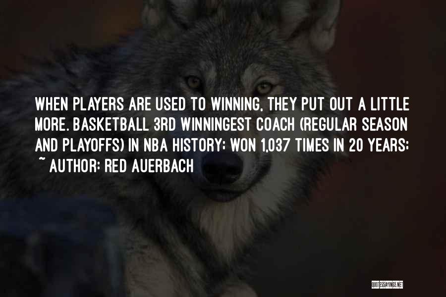 Red Auerbach Quotes: When Players Are Used To Winning, They Put Out A Little More. Basketball 3rd Winningest Coach (regular Season And Playoffs)