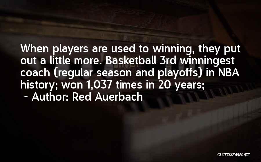 Red Auerbach Quotes: When Players Are Used To Winning, They Put Out A Little More. Basketball 3rd Winningest Coach (regular Season And Playoffs)