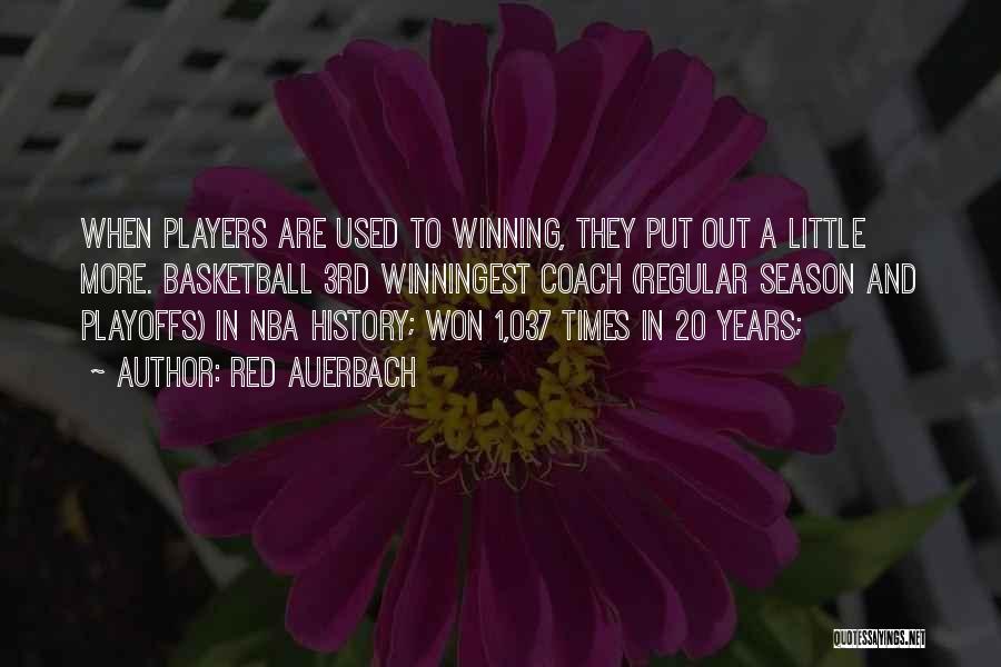 Red Auerbach Quotes: When Players Are Used To Winning, They Put Out A Little More. Basketball 3rd Winningest Coach (regular Season And Playoffs)