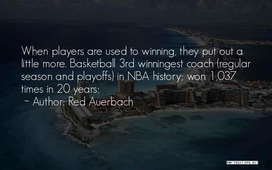 Red Auerbach Quotes: When Players Are Used To Winning, They Put Out A Little More. Basketball 3rd Winningest Coach (regular Season And Playoffs)