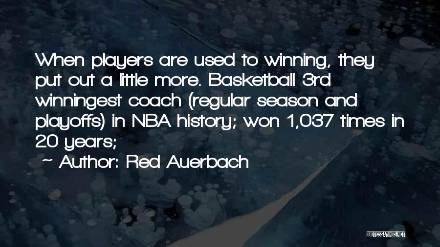 Red Auerbach Quotes: When Players Are Used To Winning, They Put Out A Little More. Basketball 3rd Winningest Coach (regular Season And Playoffs)