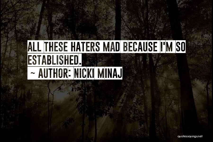 Nicki Minaj Quotes: All These Haters Mad Because I'm So Established.