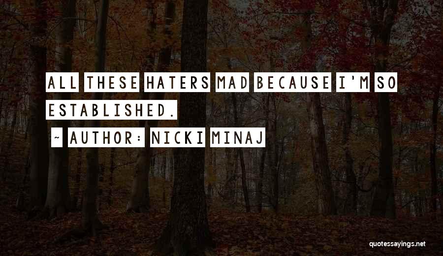 Nicki Minaj Quotes: All These Haters Mad Because I'm So Established.